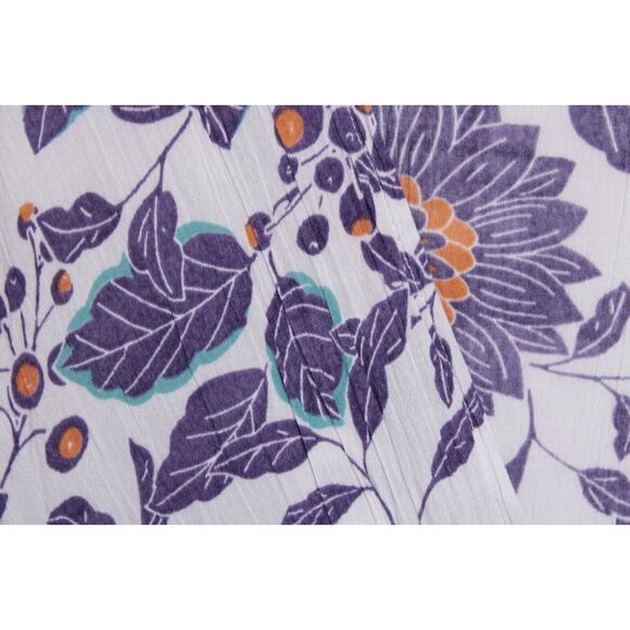 Gypsy Love Open Cardigan Kimono Beach Cover Up Tunic OS White Purple Floral - Picture 8 of 8